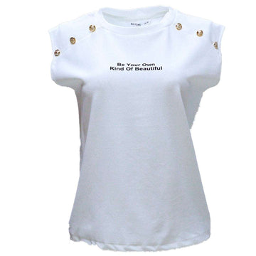 BUTTON DETAILED PLACEMENT PRINT DROP SHOULDER JERSEY TOP Nawao.com