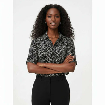 Button Front Collared Blouse Assorted Nawao.com