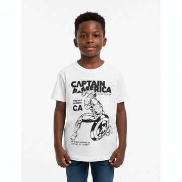Captain America Beige Short Sleeve T Shirt Beige Nawao.com