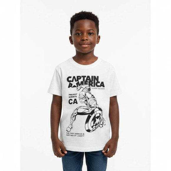 Captain America Beige Short Sleeve T Shirt Beige Nawao.com