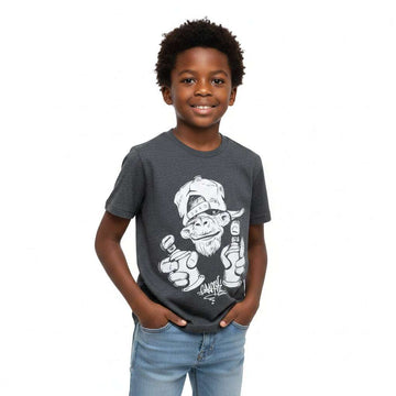 Charcoal Animal Print S S Graphic Tee Charcoal Nawao.com