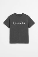 Charcoal Friends Oversized Printed T Shirt Nawao.com