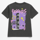 Charcoal Friends Oversized Printed T Shirt Nawao.com