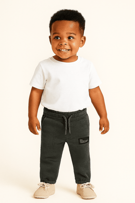 Charcoal Grey Coloured Knitted Denim Jogger Charcoal Nawao.com