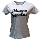Charcoal Melange Bella Embellished Printed T Shirt Nawao.com