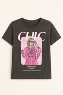 Charcoal Printed T Shirt Charcoal Nawao.com