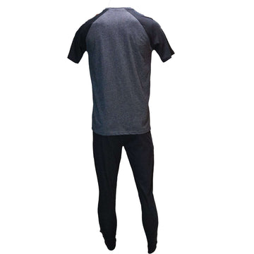 Charcoal Reglan T Shirt And Black Pyjama Shorts Set Charcoal Nawao.com