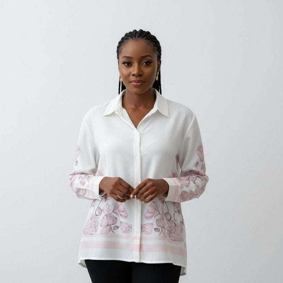 Collared Long Sleeve Shirt Assorted Nawao.com