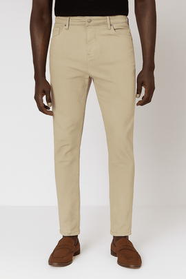 Color Denim Jeans Beige Nawao.com