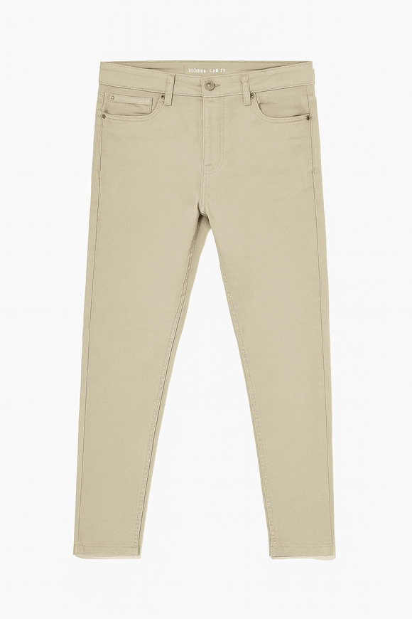 Color Denim Jeans Beige Nawao.com