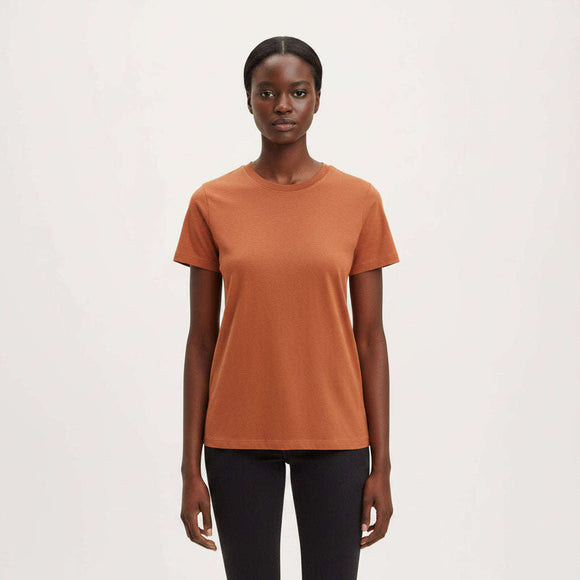 Copper  Short Sleeve Crew Neck T Shirt Nawao.com