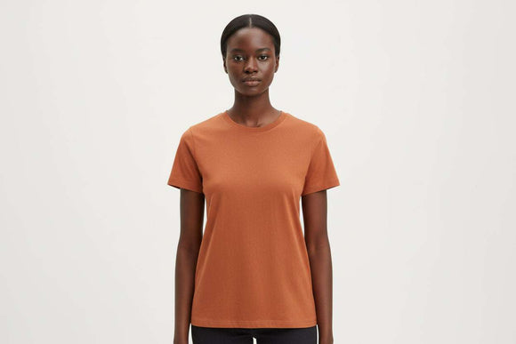 Copper  Short Sleeve Crew Neck T Shirt Nawao.com