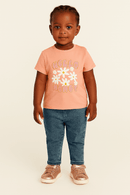 Coral Placement Print Short Sleeves Tee Orange Nawao.com