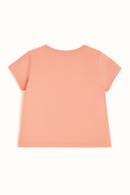 Coral Placement Print Short Sleeves Tee Orange Nawao.com