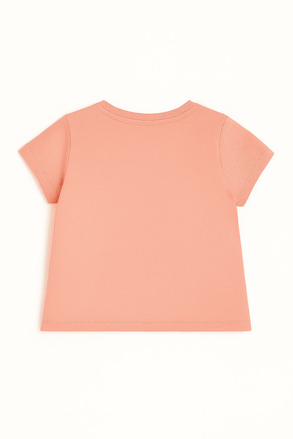 Coral Placement Print Short Sleeves Tee Orange Nawao.com