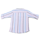 Coral Stripe Mandarin Collar Shirt Nawao.com