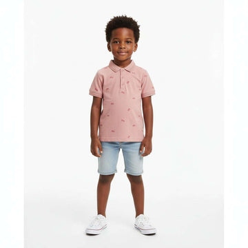 Coral Van Aop Polo Pale Pink Nawao.com