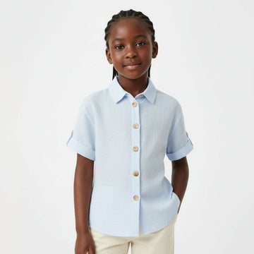 Cotton Slub Front Open Shirt Nawao.com