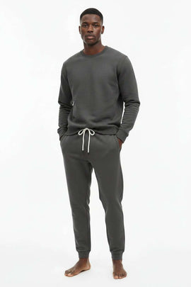 Cotton Terry Pyjama Bottom Dark Grey Nawao.com