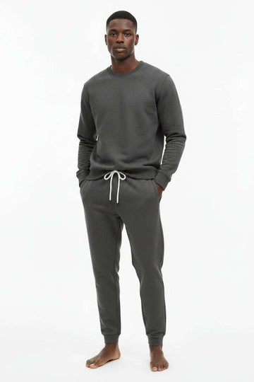 Cotton Terry Pyjama Bottom Dark Grey Nawao.com