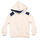 Cream Cut And Sew Hooded Embossed Sweatshirts Nawao.com