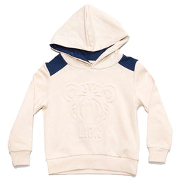 Cream Cut And Sew Hooded Embossed Sweatshirts Nawao.com