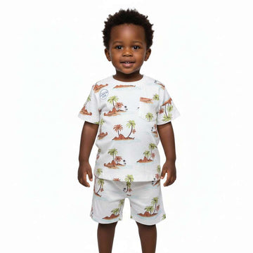 Cream Desert Printed Pj Set Cream Nawao.com