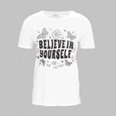 Cream Embellished T-Shirt Nawao.com