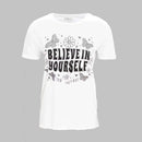Cream Embellished T-Shirt Nawao.com