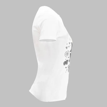 Cream Embellished T-Shirt Nawao.com
