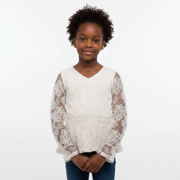 Cream Embroiderd Top White Nawao.com