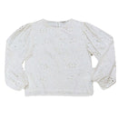 Cream Embroidered Longsleeve Cream Nawao.com