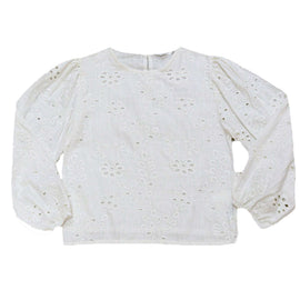 Cream Embroidered Longsleeve Cream Nawao.com