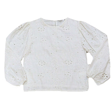 Cream Embroidered Longsleeve Cream Nawao.com