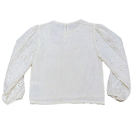 Cream Embroidered Longsleeve Cream Nawao.com
