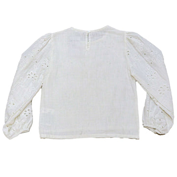 Cream Embroidered Longsleeve Cream Nawao.com