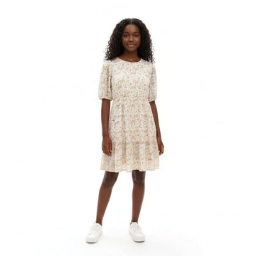 Cream Floral L S Dress Assorted Nawao.com