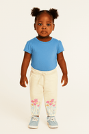 Cream Flower Placement Print Track Pants Cream Nawao.com