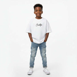 Cream  Jaquard Oversized T Shirt Assorted Nawao.com