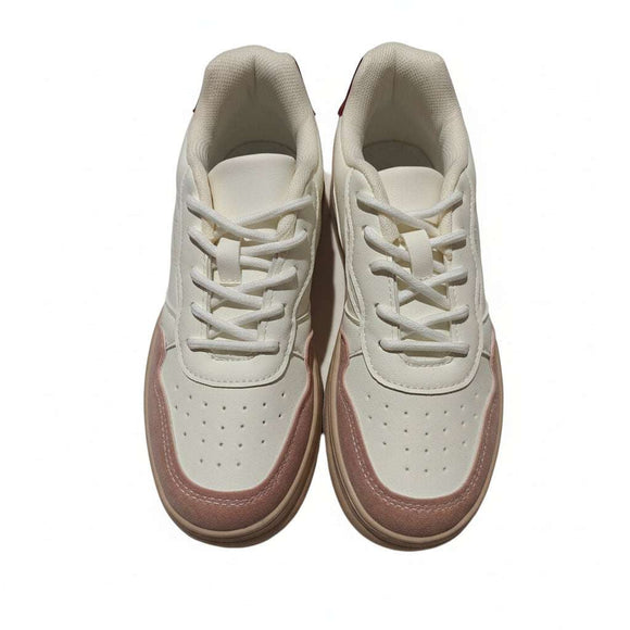 Cream Lace Up Sneaker Cream Nawao.com