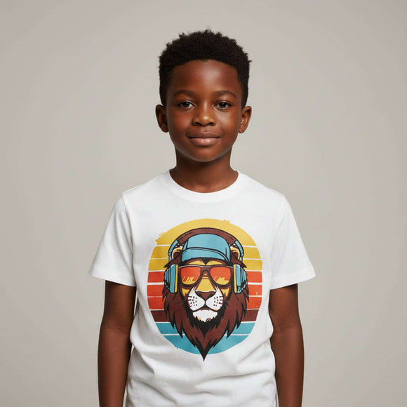Cream Loin Face Short Sleeve Graphic T Shirt Cream Nawao.com