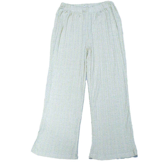 CREAM  LUREX WIDELEG RIB PANTS BEIGE 9 10 YEARS Nawao.com