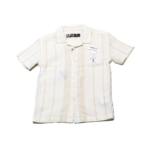 Cream Oversized Shirt With Shorts Set Nawao.com
