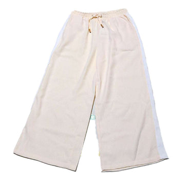 Cream Plain Trousers Nawao.com