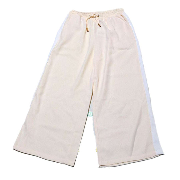 Cream Plain Trousers Nawao.com
