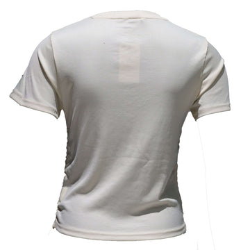 Cream Ruched T-Shirt Nawao.com