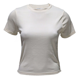 Cream Ruched T-Shirt Nawao.com