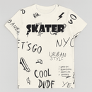 Cream Skater Allover Print Tee Cream Nawao.com