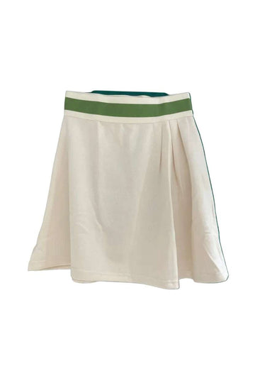 Cream Skater Skirts With Box Pleat  White Nawao.com