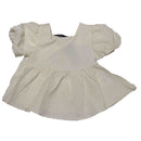 Cream Textured Woven Dress With Bow Nawao.com